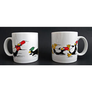 Lot of 2 Dayton Hudson Vintage Santa Bear Penguin Coffee Mugs Cups